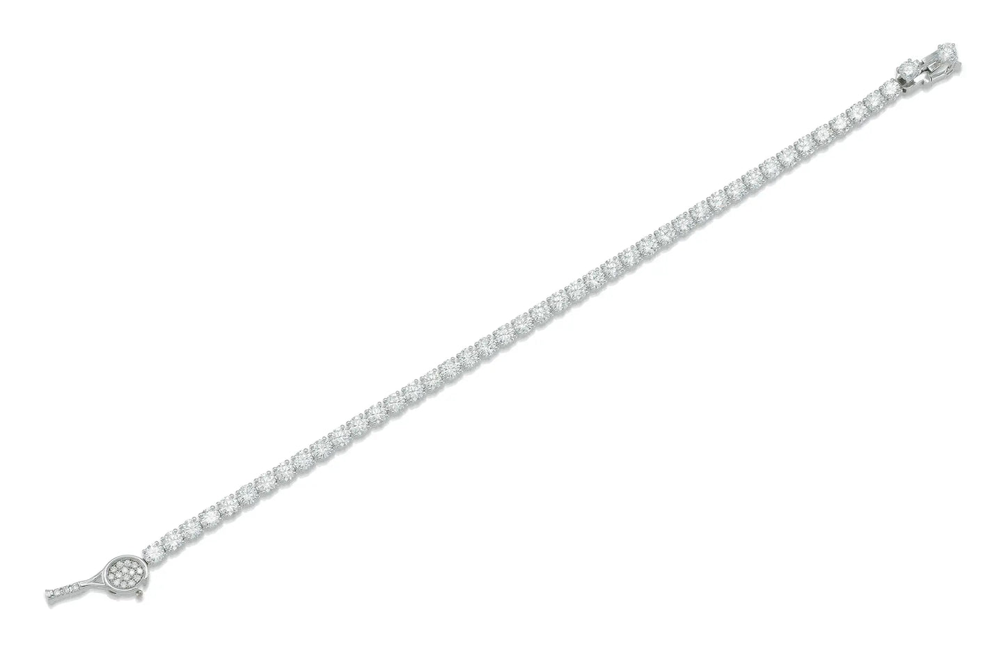 18K White Tennis Bracelet Tw. 6.19 carat