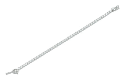 18K White Tennis Bracelet Tw. 6.19 carat