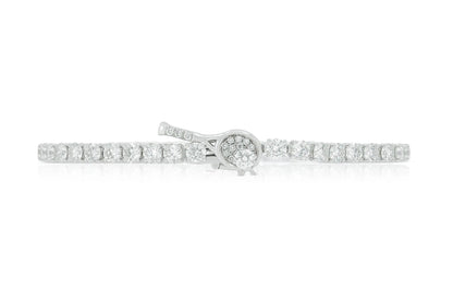 18K White Tennis Bracelet Tw. 6.19 carat
