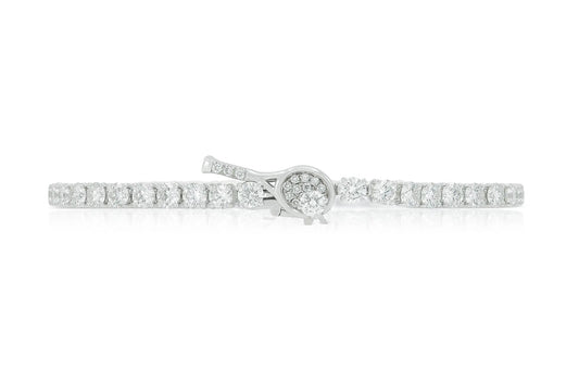 18K White Tennis Bracelet Tw. 6.19 carat