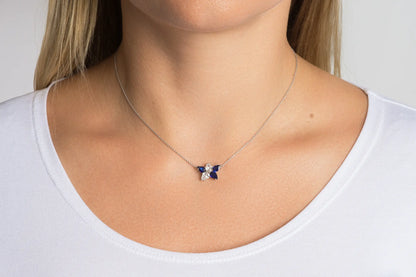 18K White Gold Diamond & Royal Blue Sapphire Constellation Pendant