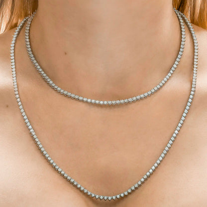 18K White Gold Opera Necklace Tw. 14.76 carat