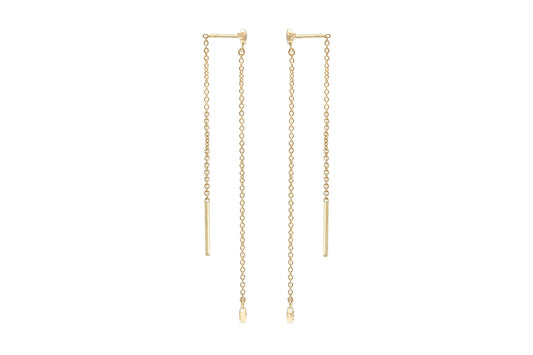 18K Yellow Gold Diamond Thread Earrings