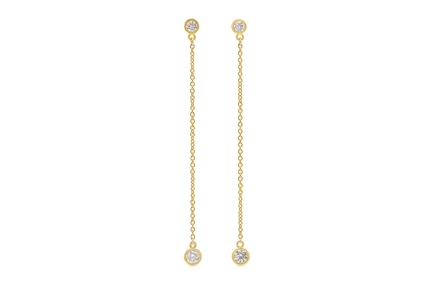 18K Yellow Gold Diamond Drop Earrings