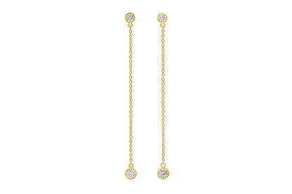 18K Yellow Gold Diamond Drop Earrings