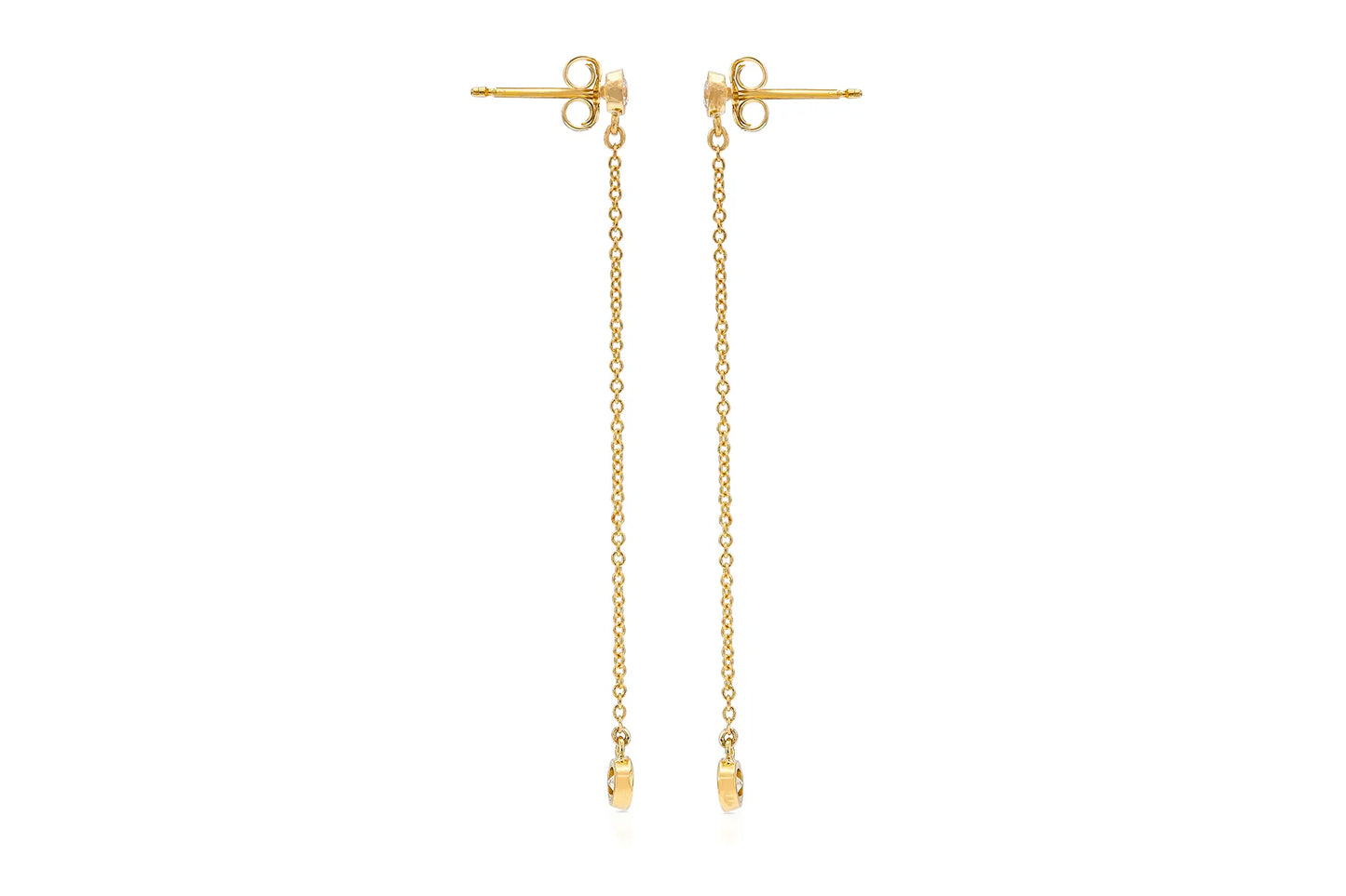 18K Yellow Gold Diamond Drop Earrings
