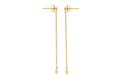 18K Yellow Gold Diamond Drop Earrings
