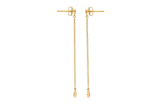 18K Yellow Gold Diamond Drop Earrings