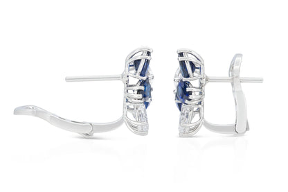 18K White Gold Diamond & Royal Blue Sapphire Constellation Earrings