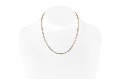 18K Yellow Gold Tennis Necklace Dtw. 10.52 carat