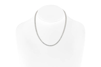 18K White Gold Tennis Necklace TW. 19.83 carat