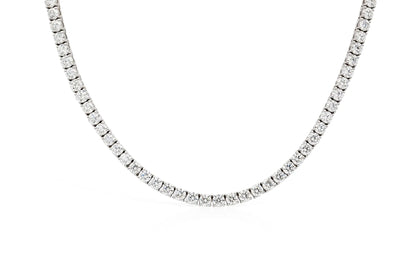 18K White Gold Tennis Necklace DTw. 23.50ct