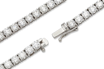 18K White Gold Tennis Necklace TW. 19.83 carat