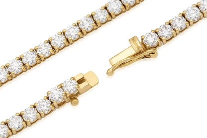 18K Yellow Gold Tennis Necklace Dtw. 10.52 carat