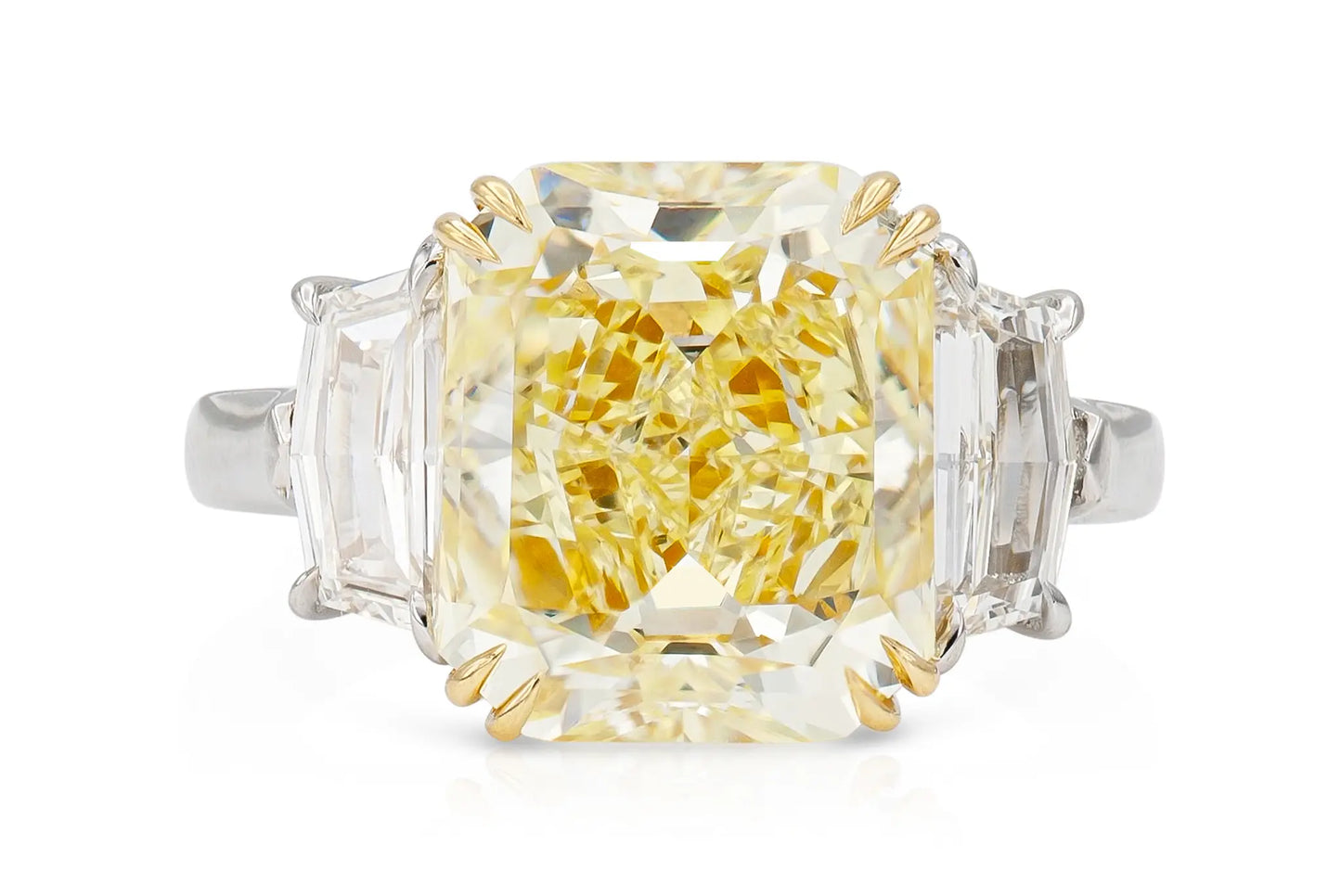 Platinum & 18K Yellow Gold 3 carat Fancy Yellow Diamond Ring
