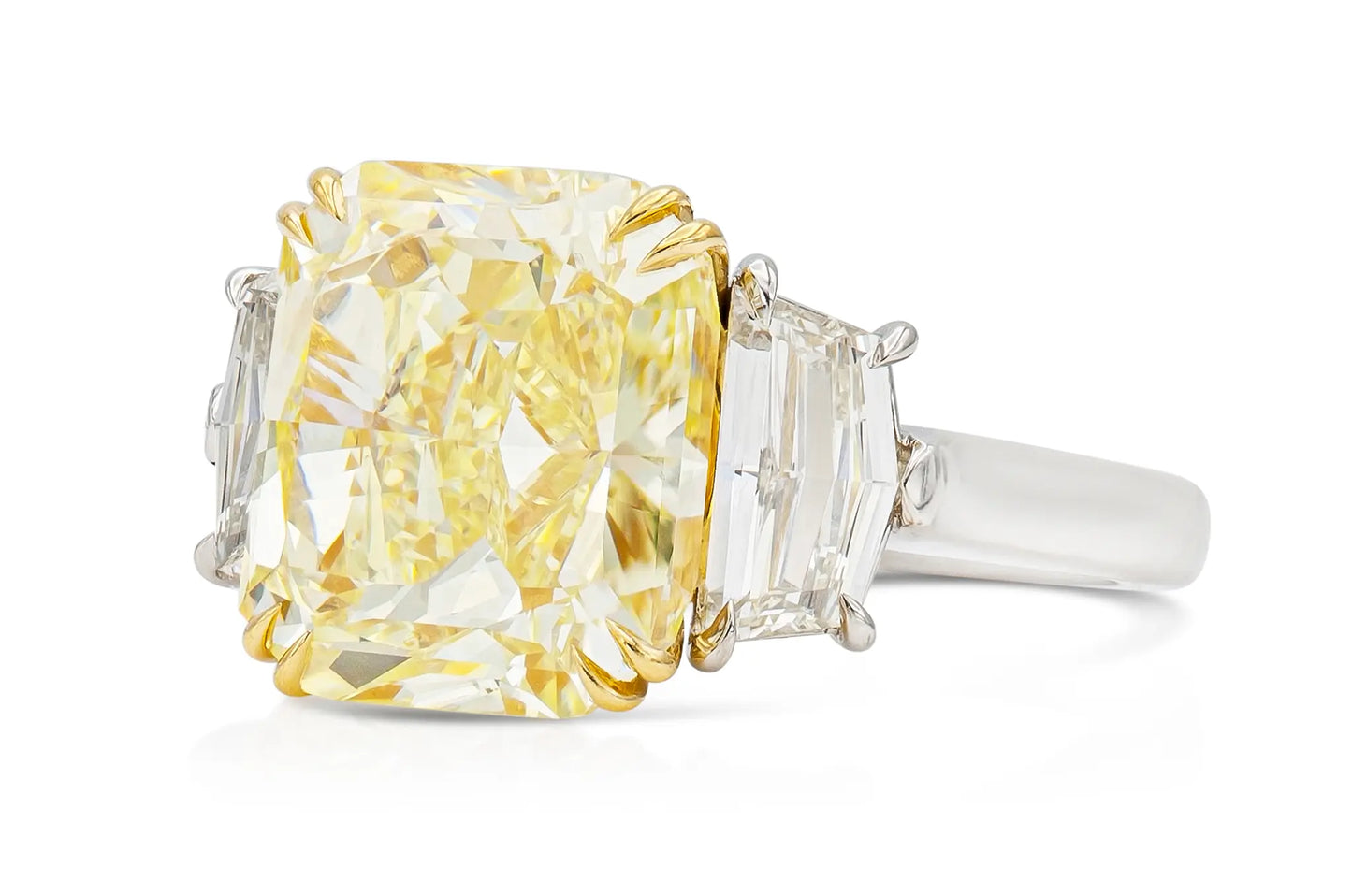 Platinum & 18K Yellow Gold 3 carat Fancy Yellow Diamond Ring