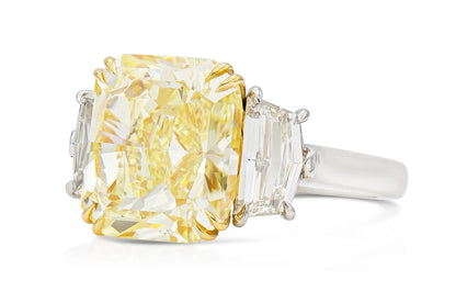 Platinum & 18K Yellow Gold 3 carat Fancy Yellow Diamond Ring