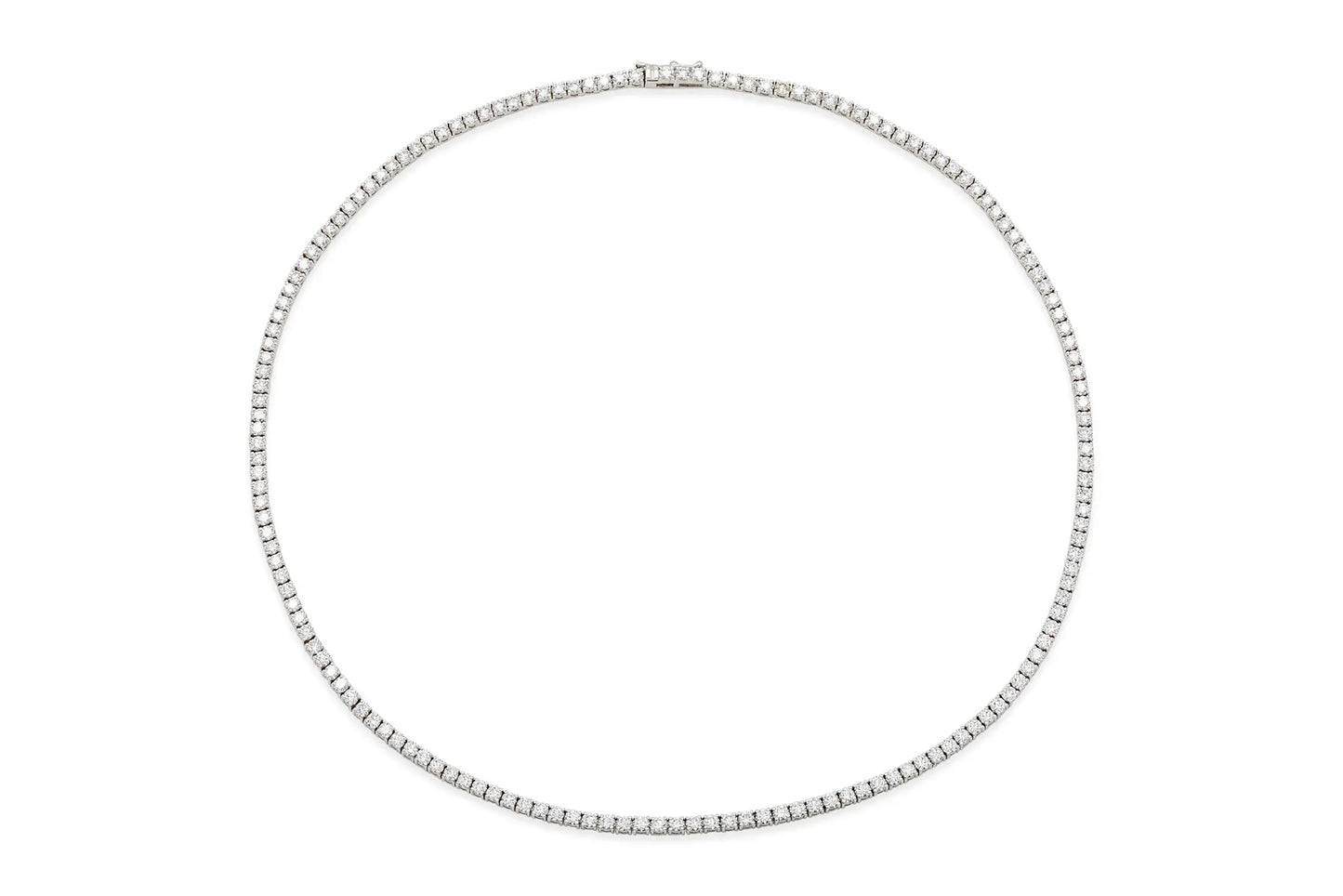18K White Gold Tennis Necklace DTw. 7.75 carat