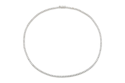 18K White Gold Tennis Necklace DTw. 7.75 carat