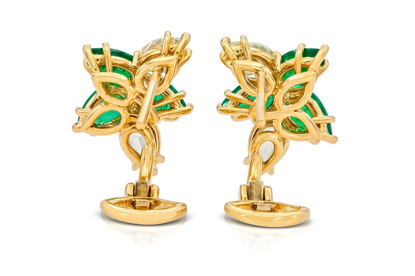 18K Yellow Gold Constellation Yellow Diamond & Emerald Earrings