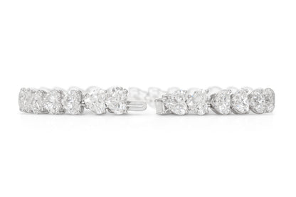 18K White Gold Heart Shape Diamond Tennis Bracelet Tw. 28.29 carat