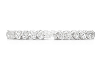 18K White Gold Heart Shape Diamond Tennis Bracelet Tw. 28.29 carat