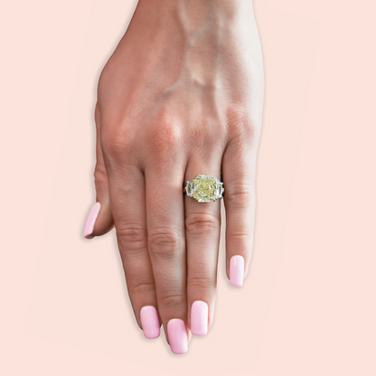 Platinum & 18K Yellow Gold 3 carat Fancy Yellow Diamond Ring