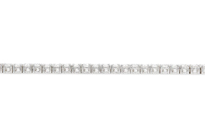 18K White Gold Tennis Necklace Tw. 10.84 carat