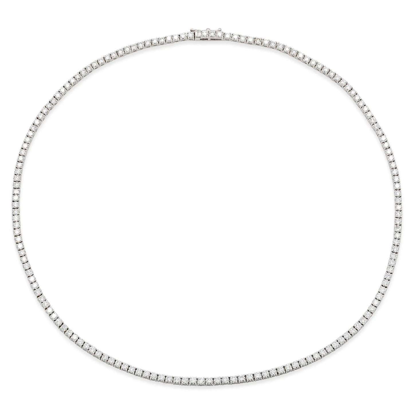 18K White Gold Tennis Necklace Tw. 10.84 carat