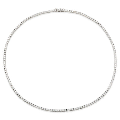 18K White Gold Tennis Necklace Tw. 10.84 carat