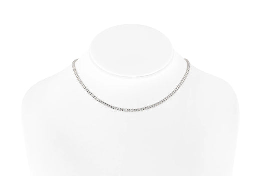 18K White Gold Tennis Necklace Tw. 10.84 carat