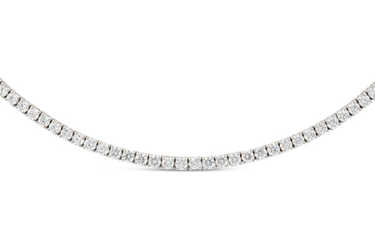 18K White Gold Classic Tennis Necklace