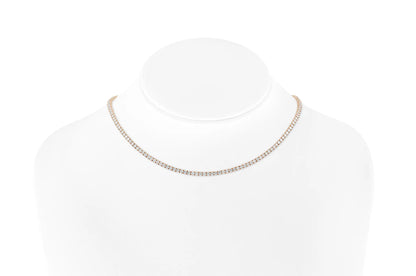 18K Rose Gold Diamond Tennis Necklace DTw. 5.20 carat