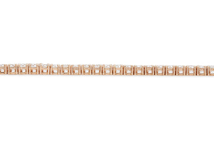 18K Rose Gold Diamond Tennis Necklace DTw. 5.20 carat