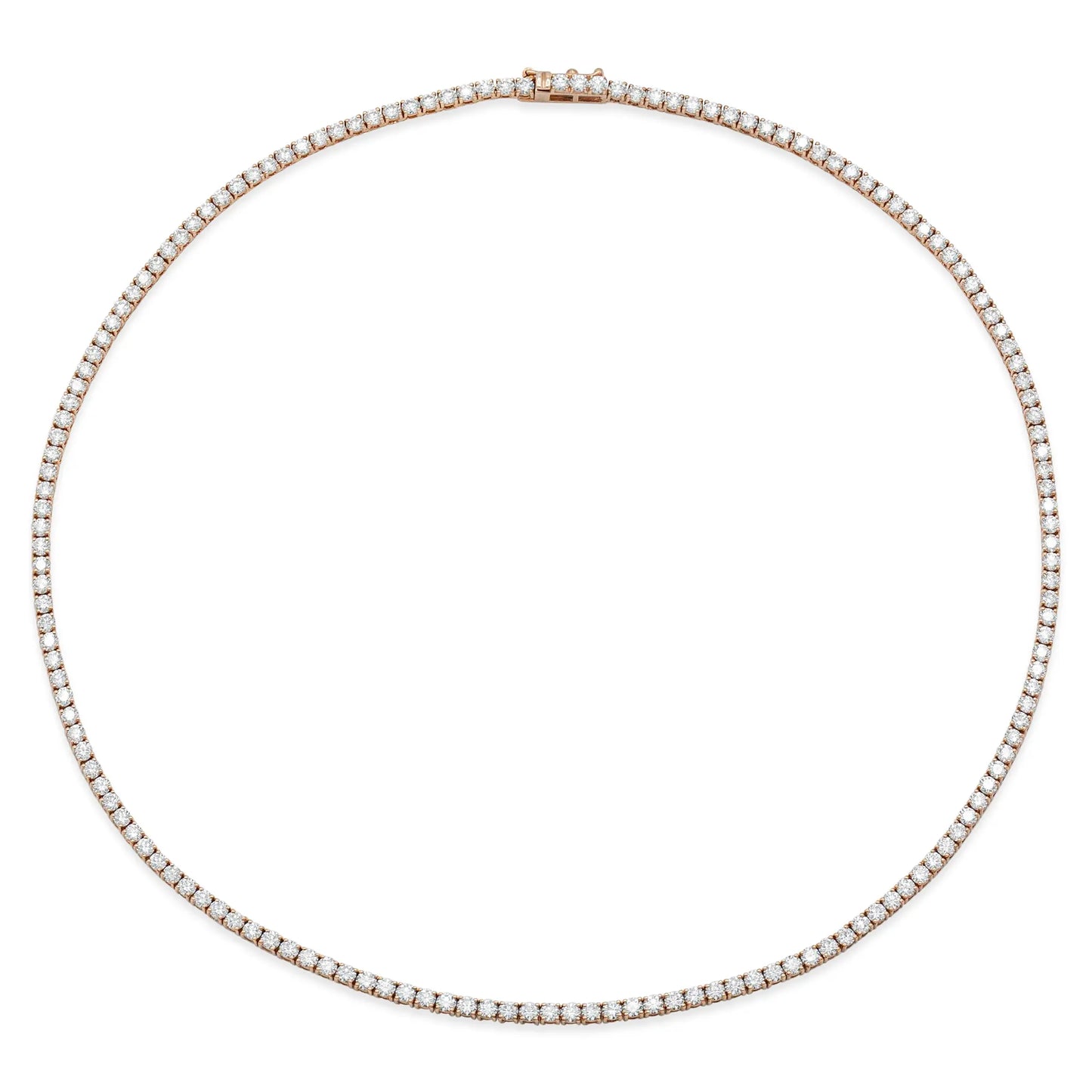 18K Rose Gold Diamond Tennis Necklace DTw. 5.20 carat