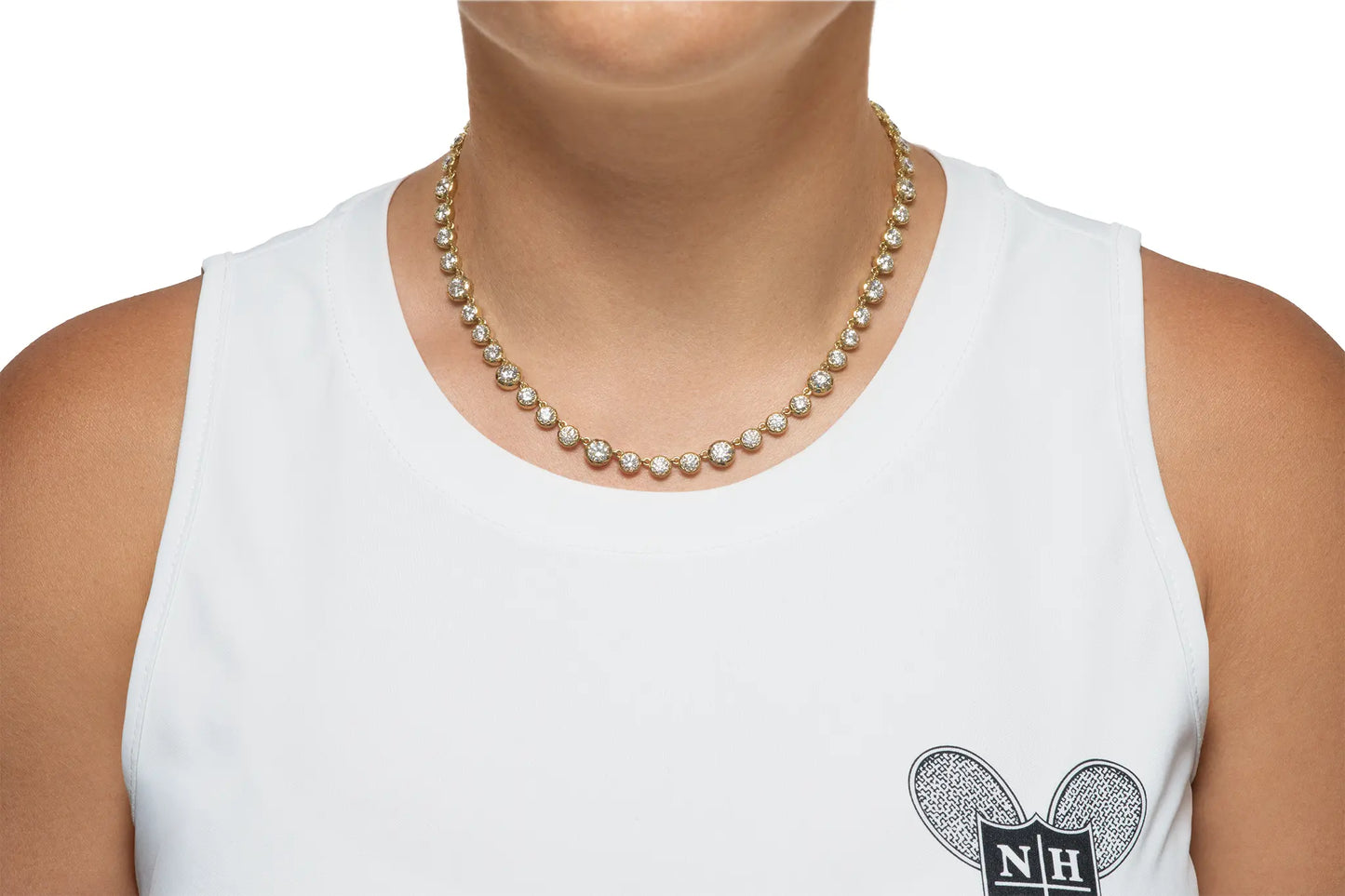 18K Yellow Gold Link Necklace Tw. 18.42 carat