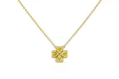 18K Yellow Gold Fancy Intense Yellow Diamonds Heartinity MM