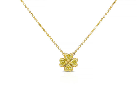 18K Yellow Gold Fancy Intense Yellow Diamonds Heartinity MM