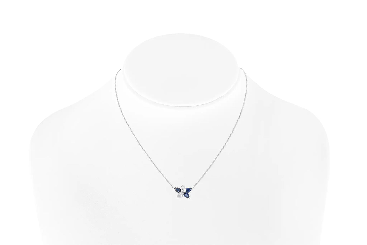 18K White Gold Diamond & Royal Blue Sapphire Constellation Pendant
