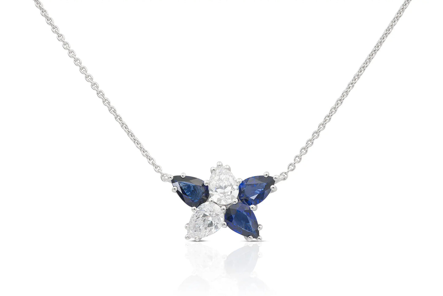 18K White Gold Diamond & Royal Blue Sapphire Constellation Pendant