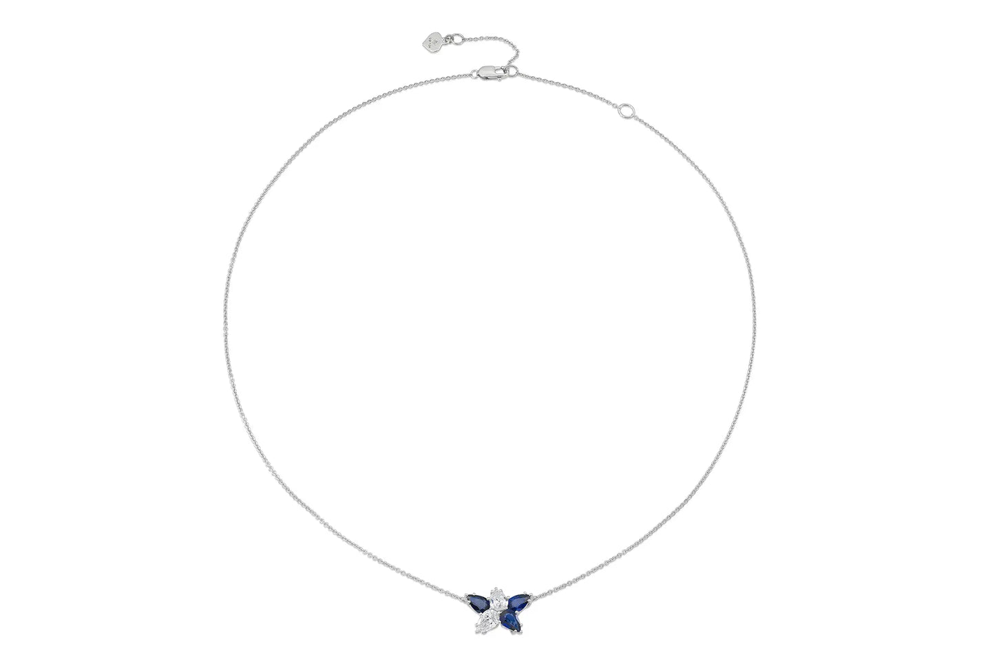 18K White Gold Diamond & Royal Blue Sapphire Constellation Pendant