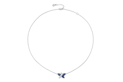 18K White Gold Diamond & Royal Blue Sapphire Constellation Pendant