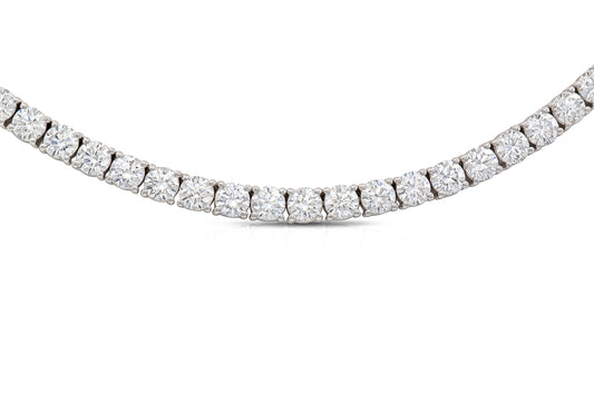 Handmade 18K White Gold Diamond Tennis Necklace