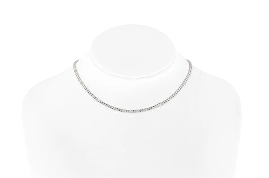 18K White Gold Tennis Necklace DTw. 7.75 carat