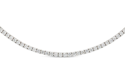 18K White Gold Tennis Necklace DTw. 7.75 carat
