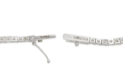 18K White Gold Tennis Necklace DTw. 7.75 carat