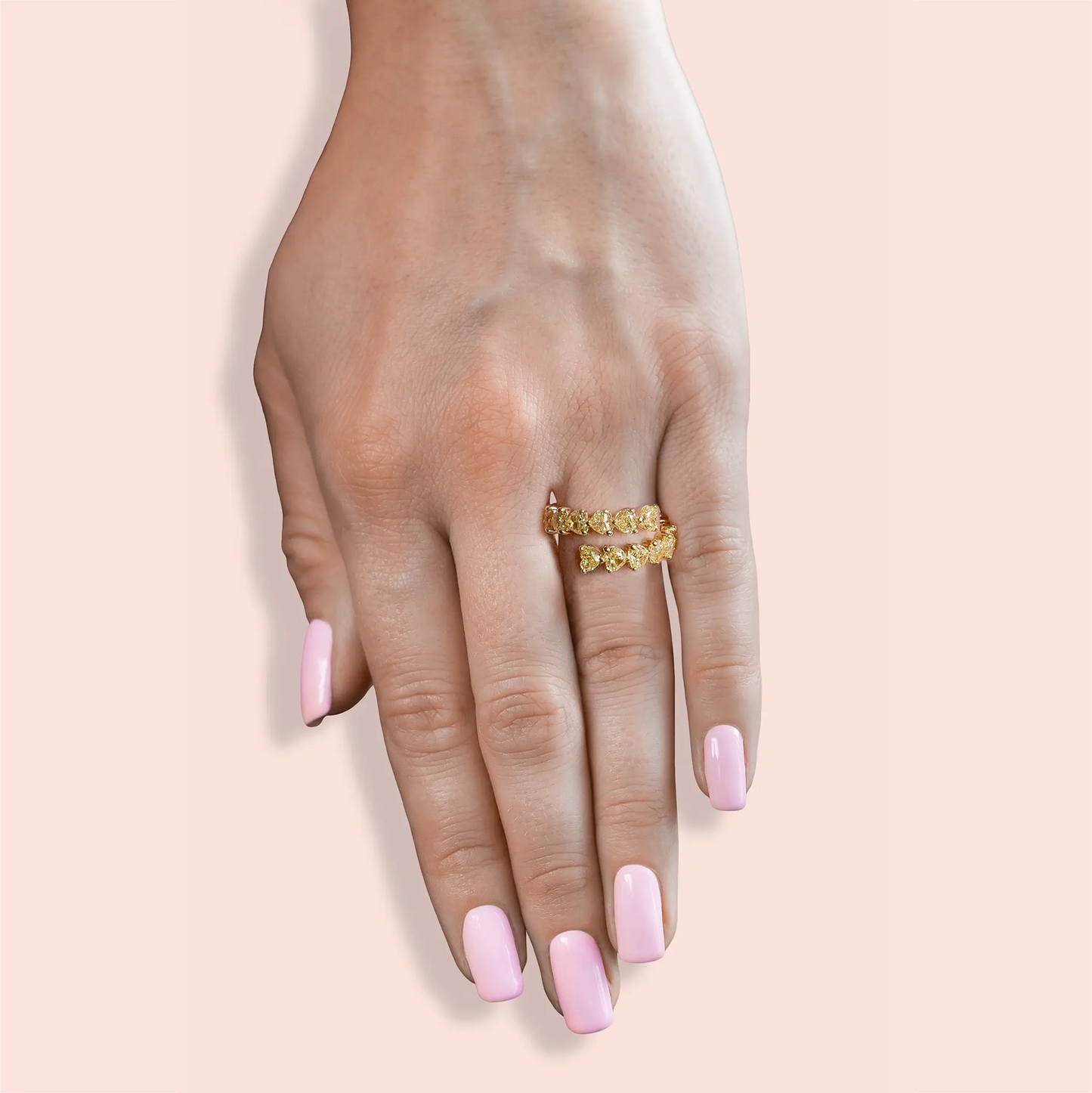 18K Yellow Gold Heartinity Ring Tw. 4.85 carat