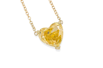 18K Yellow Gold Fancy Vivid Yellow Diamond Pendant