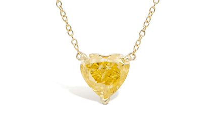 18K Yellow Gold Fancy Vivid Yellow Diamond Pendant