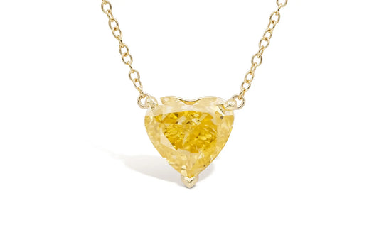 18K Yellow Gold Fancy Vivid Yellow Diamond Pendant